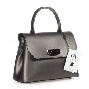 Geanta dama din piele naturala DiAmanti Cesara Argento Scuro